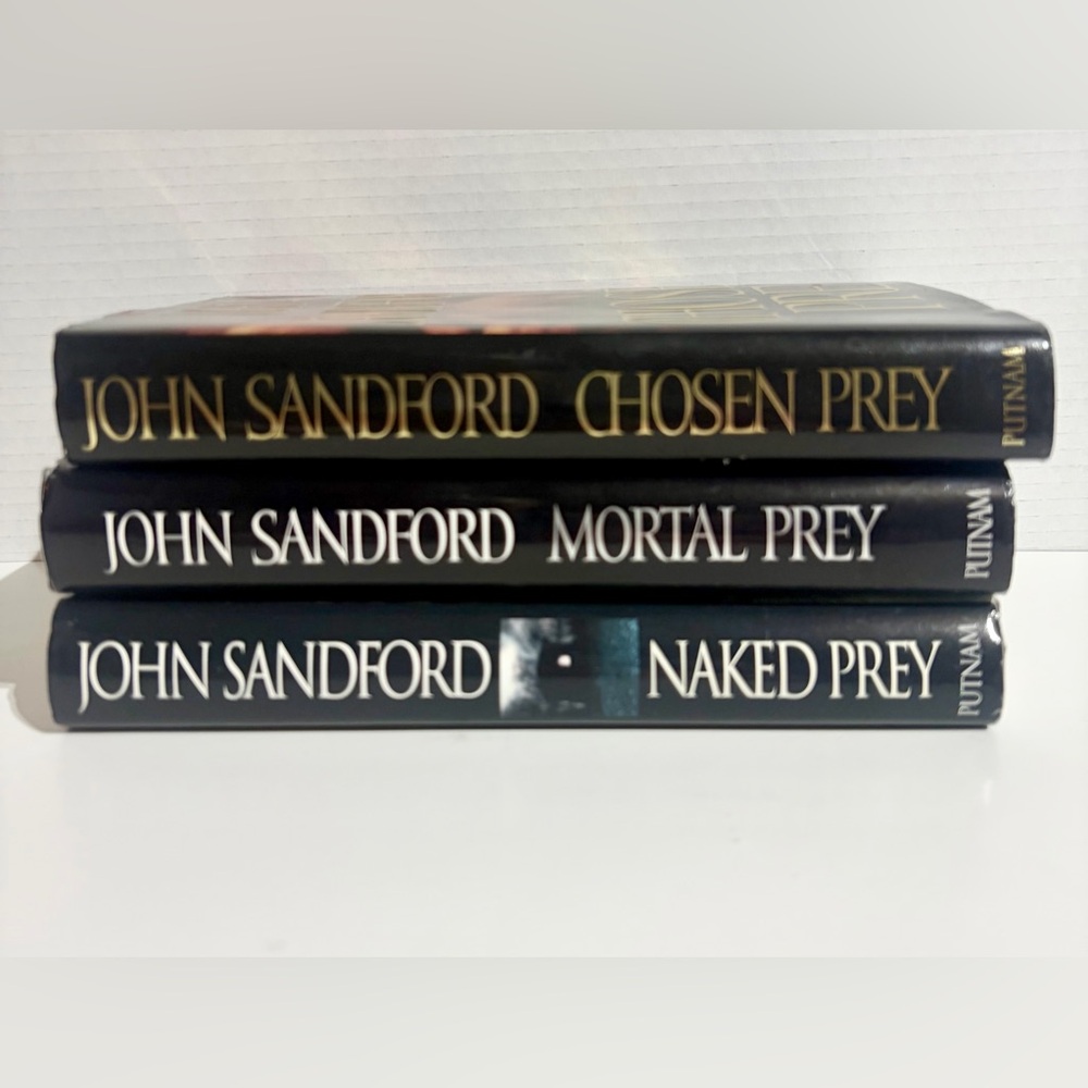 John Sandford Prey series Hardcover Book Chosen Mortal Naked Vintage Bundle